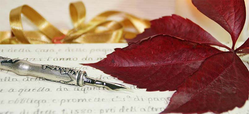 Kalligraphie in Herbstfarben