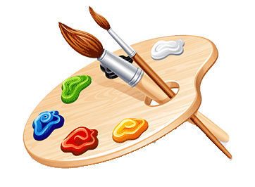 Pinsel und Palette